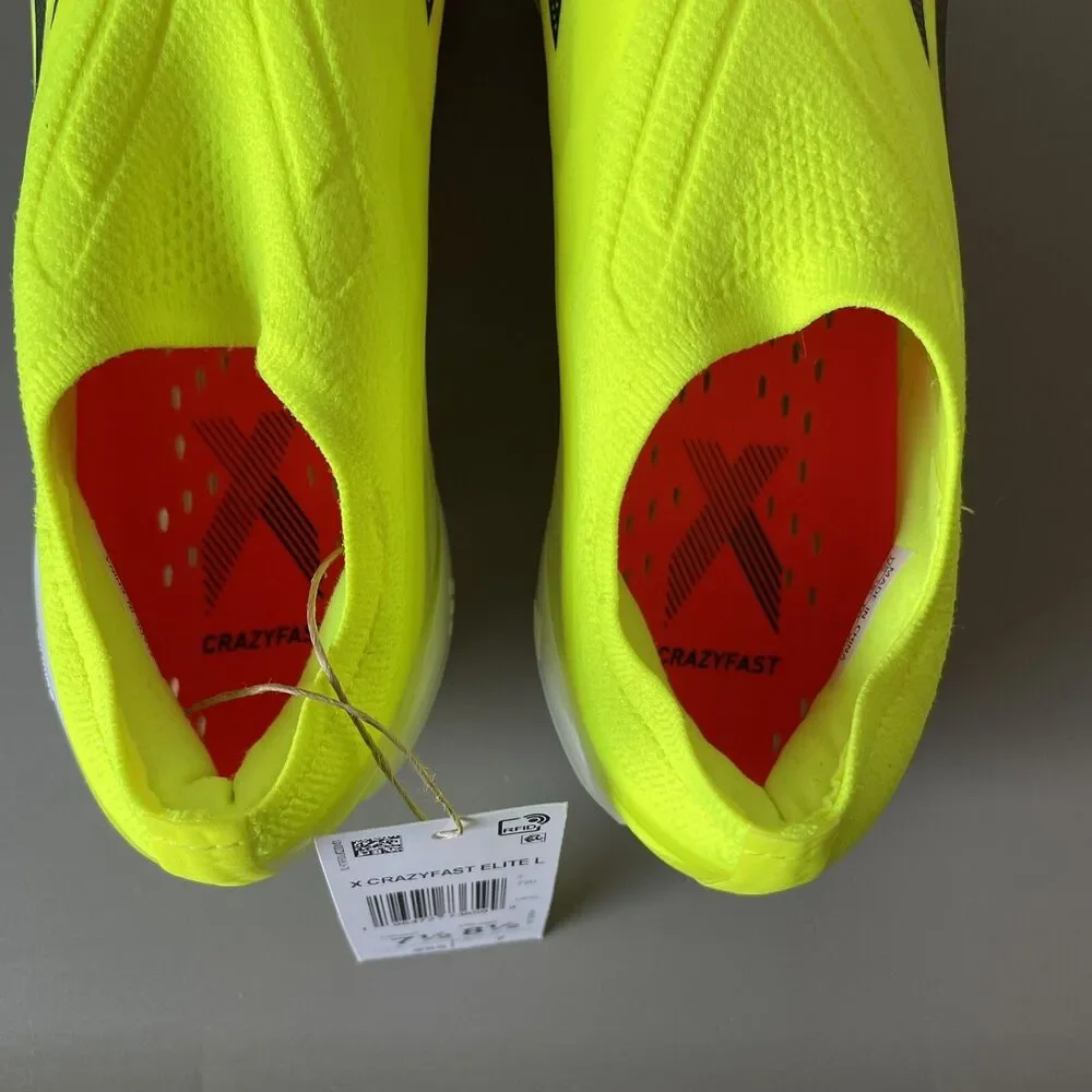 Adidas Crazyfast Elite LL FG Laceless Soccer Cleats Yellow Men Sz 7.5 Wmns 8.5
